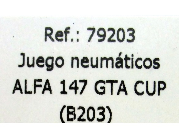 JUEGO DE NEUMATICOS ALFA 147 GTA CUP B203 REF. 79203 FLY