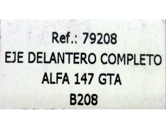 EJE DELANTERO COMPLETO ALFA 147 GTA B208 REF. 79208 FLY