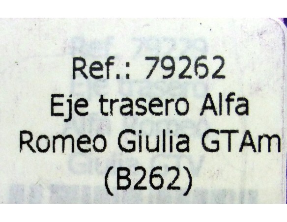 EJE TRASERO ALFA ROMEO GIULIA GTAM B262 REF,79262 FLY