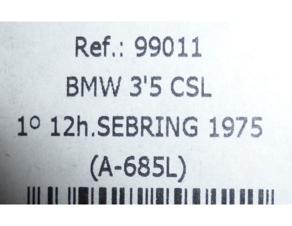BMW 3.5 CLS Nº25 1º 12H Sebring 1975 A685L REF.99011 FLY