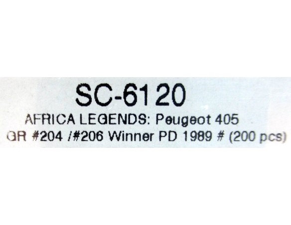 PEUGEOT 405 AFRICA LEGENDS  REF. SC6120 SCALEAUTO