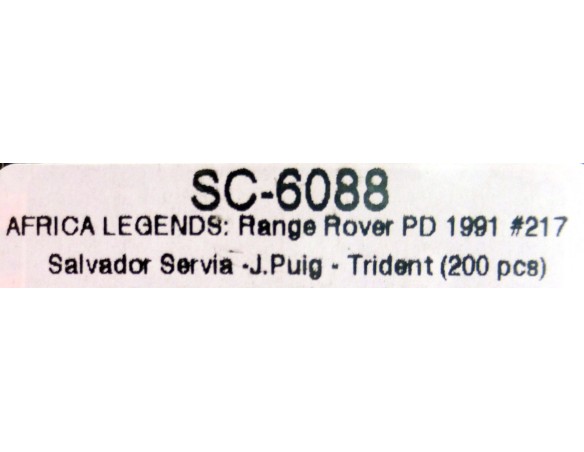 RANGE ROVER PD 1991 TRIDENT AFRICA LEGENDS REF.SC6088 SCALEAUTO