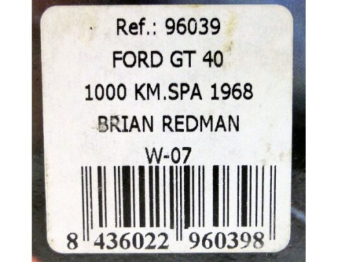 FORD G-T40 GULF 1968 1000KM SPA BRIAN REDMAN REF.96039 FLY