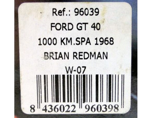 FORD G-T40 GULF 1968 1000KM SPA BRIAN REDMAN REF.96039 FLY
