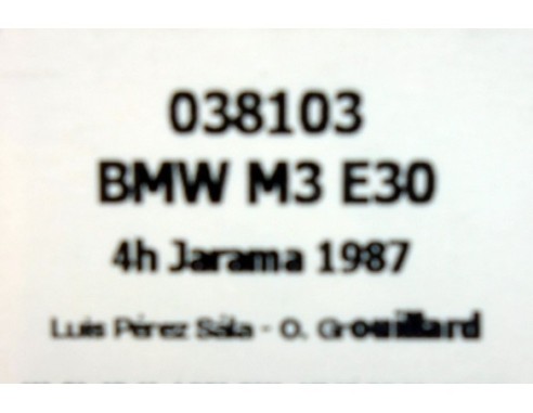 BMW M3 E30 MALBORO 4H JARAMA 1987 REF.038103 FLYSLOT