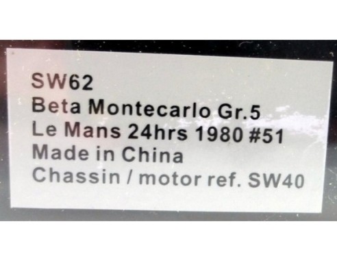 LANCIA BETA MONTE CARLO GR.5 REF.SW62 SIDEWAYS