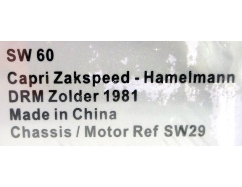 FORD CAPRI Gr.5 ZAKSPEED Nº4 DRM ZOLDER 1981  SW-60 SIDEWAYS