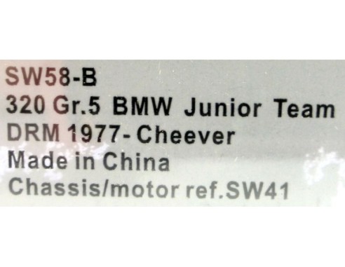 BMW 320 GR.5 BMW Junior Team DRM 1977 No.11 REF.SW58-3 SIDEWAYS