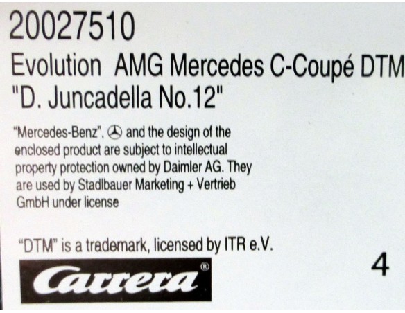 AMG MERCEDES COUPE DTM JUNCADELLA REF.20027510 CARRERA