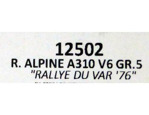 RENAULT ALPINE A310 V6 GR.5 GITANES REF.12502 TEAM SLOT