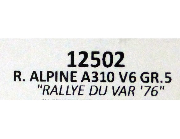 RENAULT ALPINE A310 V6 GR.5 GITANES REF.12502 TEAM SLOT