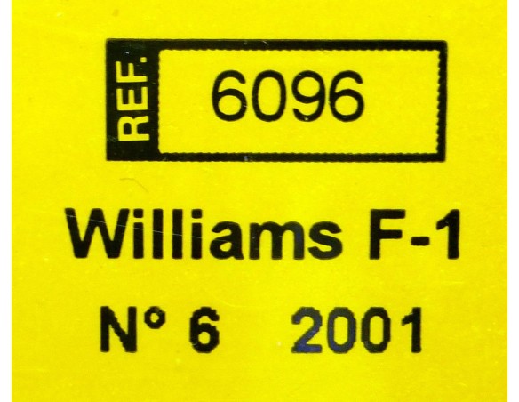 WILLIAMS F1 Nº6 2001 REF.6096 TECNITOYS
