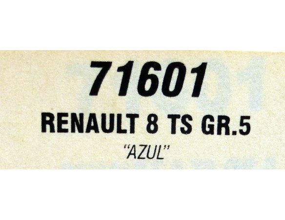 RENAULT 8 TS GR.5 AZUL RESINA REF.71601 TEAM SLOT