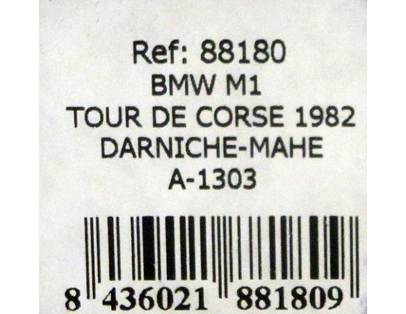 BMW M1 MOTUL TOUR DE COURSE 1982 REF.88180 / A-1303 FLY