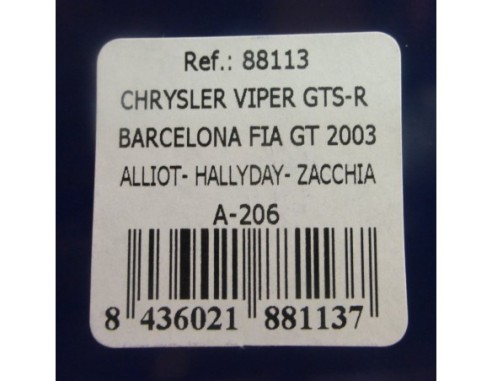 CHRYSLER VIPER GTR-S REF.88113  A-206 FLY