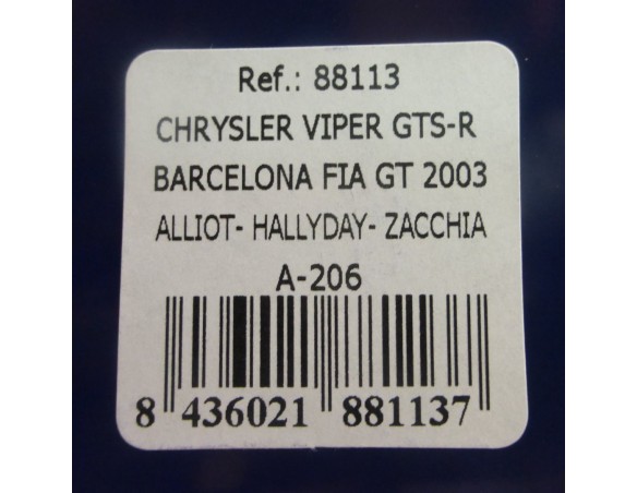 CHRYSLER VIPER GTR-S REF.88113  A-206 FLY