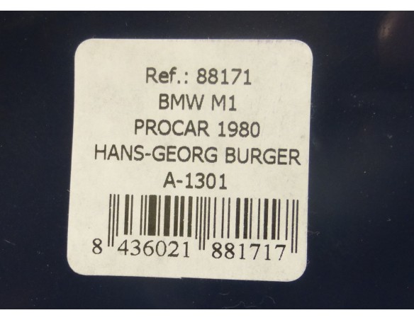 BMW M1 BASF PROCAR 1980 REF.88171 A-1301 FLY
