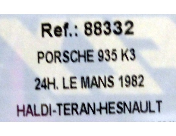 PORSCHE 935 K3 24h LE MANS 82 No75  REF. 88332 FLY