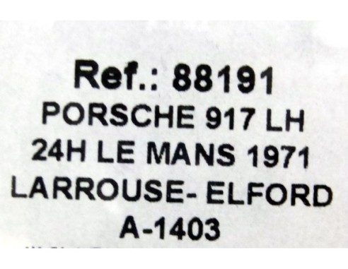 PORSCHE 917 LH LE MANS 1971 MARTINI TEAM REF.88171 A-1403 FLY