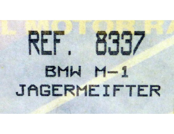 BMW M1 JAGERMEIFTER 1991 REF.8337  EXIN