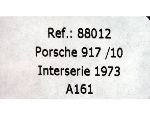 PORSCHE 917/10 INTERSERIE 1973 A161 REF.88012 A161  FLY
