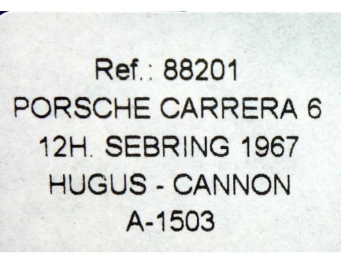 PORSCHE CARRERA 6 12h SEBRING A1503 REF.88201 FLY