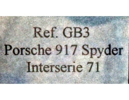 PORSCHE 917 SPYDER INTERSERIE 71 REF.GB3 FLY