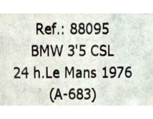 BMW 3,5 CLS 24h LE MANS 1976 A683 REF.88095 FLY