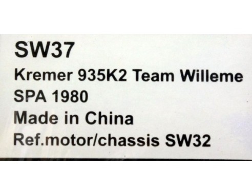 KREMER 935 K2 TEAM WILLEME SPA 1980  REF.SW37 SIDEWAYS