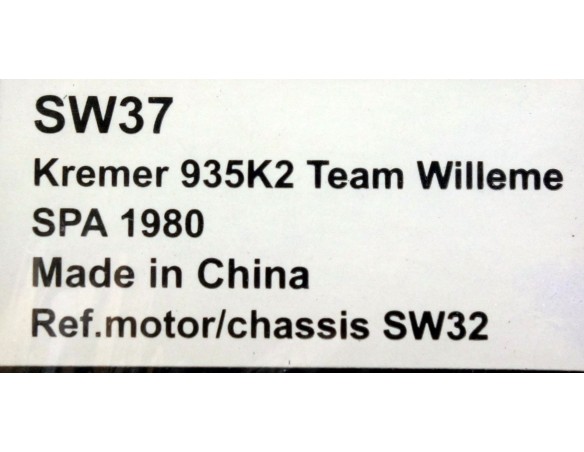 KREMER 935 K2 TEAM WILLEME SPA 1980  REF.SW37 SIDEWAYS
