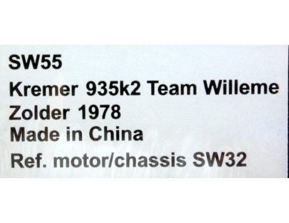 KREMER 935 K2 TEAM WILLEME ZOLDER 1978  REF.SW55 SIDEWAYS