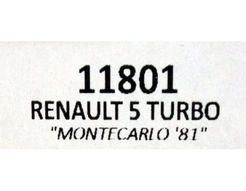 RENAULT 5 TURBO RAGNOTTI MONTECARLO 81 REF.11801 TEAM SLOT