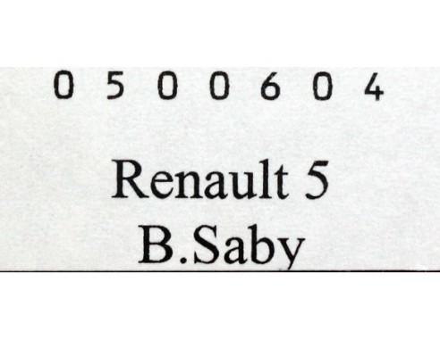 RENAULT 5 B.SABY CALSBERSON REF.0500604 SPIRT