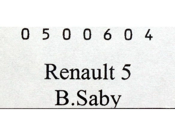 RENAULT 5 B.SABY CALSBERSON REF.0500604 SPIRT