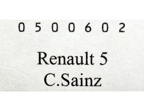 RENAULT 5 C.SAINZ REF.0500602 SPIRIT