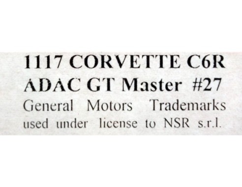 CORVETTE C6R ADAC GT MASTER REF.1117 NSR