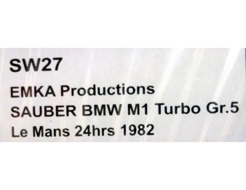 SAUBER BMW M1 TURBO OLIMPUS  GR5 REF. SW27 SIDEWAYS