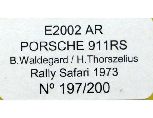 PORSCHE 911 RS SUCIO  RALLY SAFARI 1973 REF. E2002 AR FLY