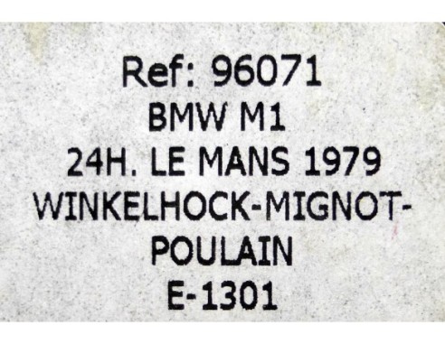 BMW M1 24h LE MANS 1979 E-1301 REF.96071 FLY