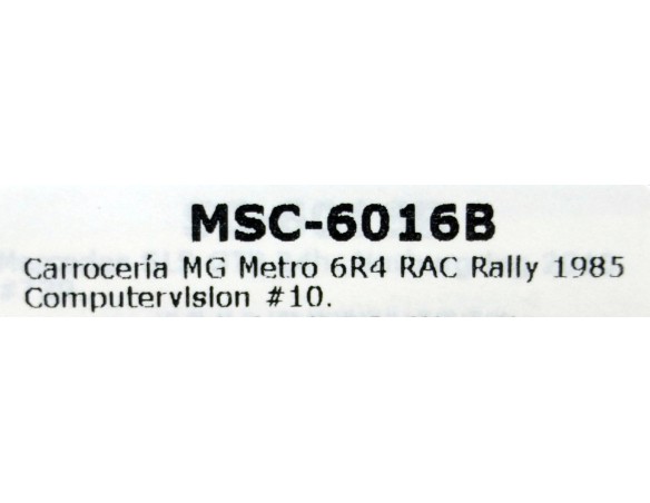 CARROCERIA MG METRO GR4 REF.6016B MSC