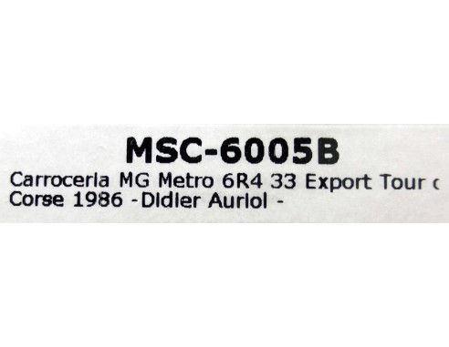 CARROCERIA MG METRO GR4 33 EXPORT REF.6005B MSC