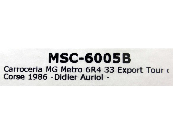 CARROCERIA MG METRO GR4 33 EXPORT REF.6005B MSC