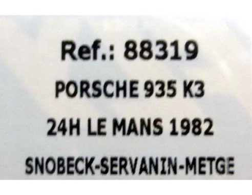 PORSCHE 935 K3 KERMER LE MANS 82 NEGRO BP REF.88319 FLY