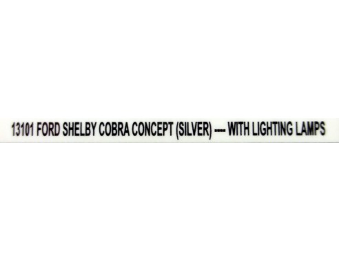 FORD SHELBY COBRA CONCEPT SILVER REF.13101 AUTOART