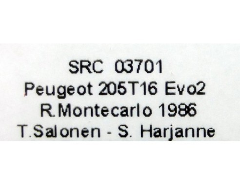 Peugeot 205 T16 Evo2 Rallye Montecarlo 86 REF.03701 SRC