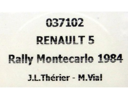 RENAULT 5 TURBO RALLY  MONTECARLO 1984 REF.037102 FLY