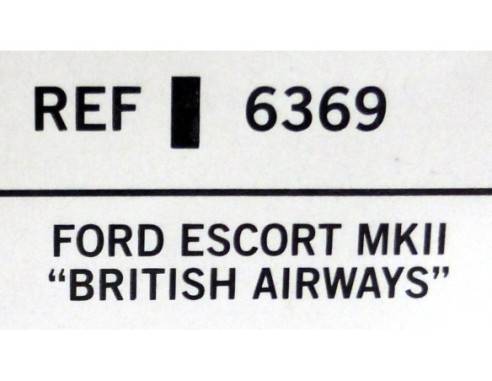 FORD ESCORT MKII BRITISH AIRWAYS REF. 6369 TECNITOYS