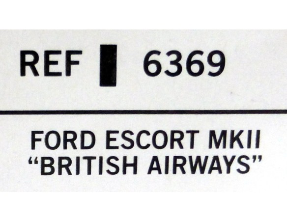FORD ESCORT MKII BRITISH AIRWAYS REF. 6369 TECNITOYS