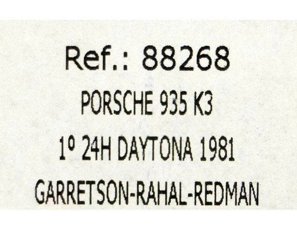PORSCHE 935 K3 1º 24h DAYTONA 1981 REF. 88268  FLY
