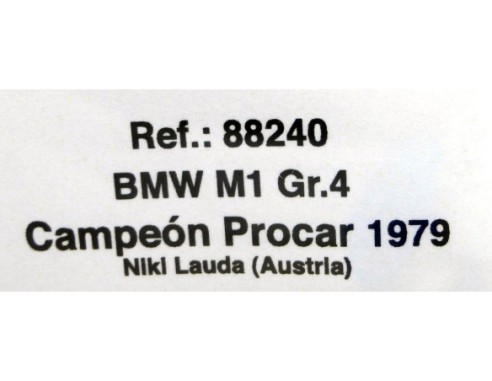 BMW M1 GR.4 MITICS DRIVERS 1979 NIKI LAUDA REF.88240 FLY